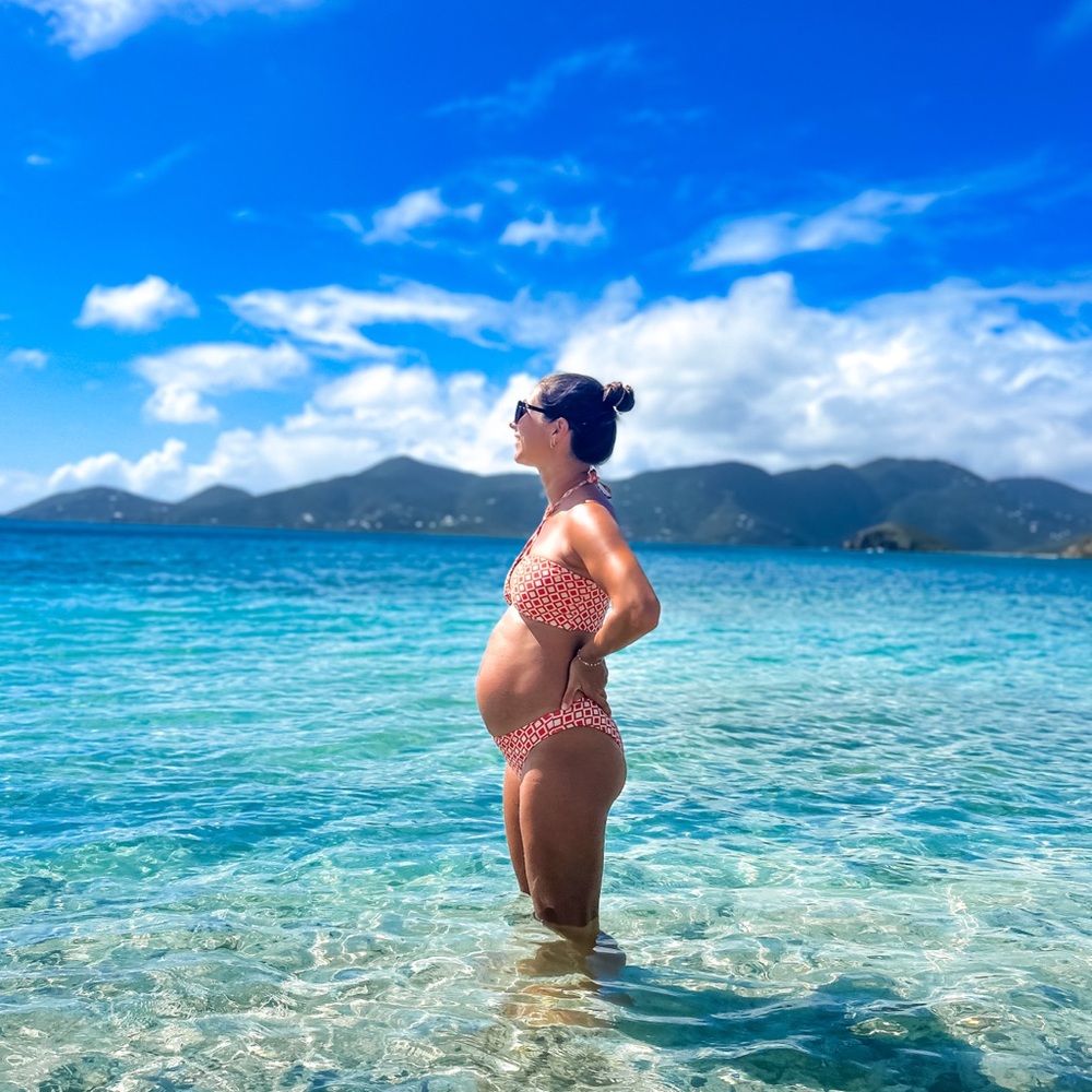 Ele Swims Red and off White Bikini